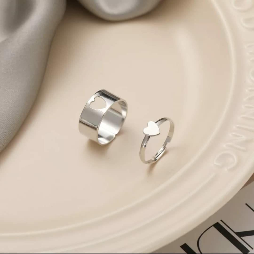 Adorable Silver Plated Couple Rings