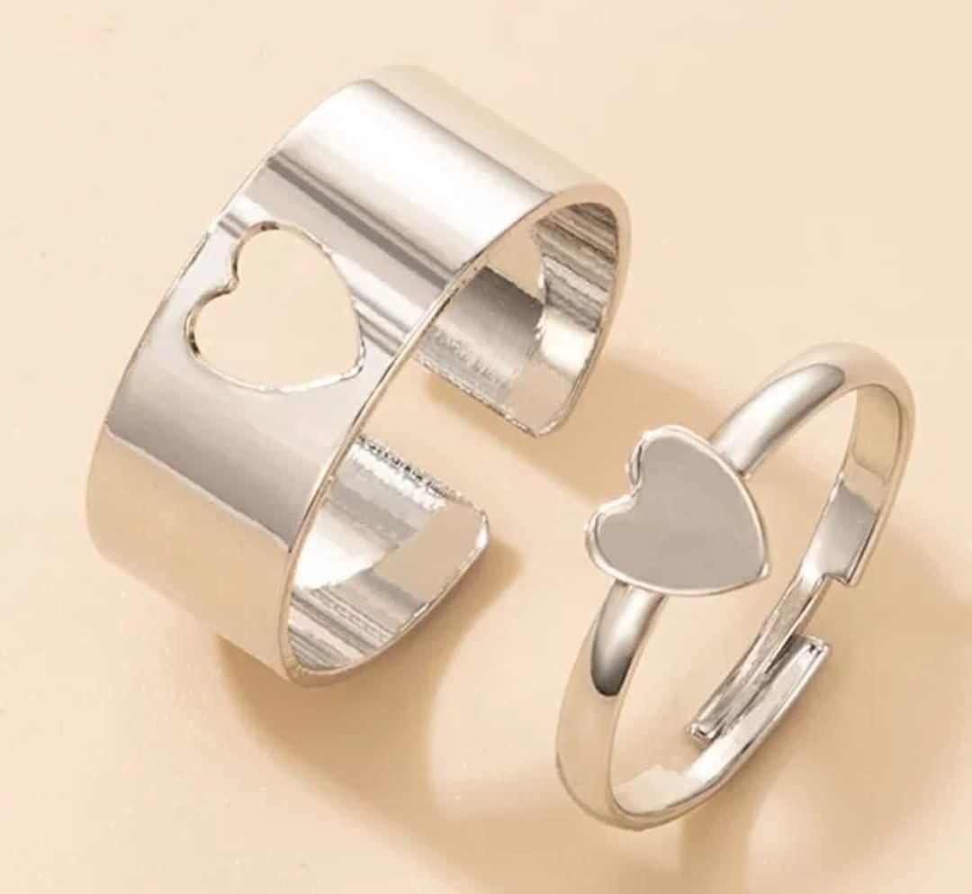 Adorable Silver Plated Couple Rings