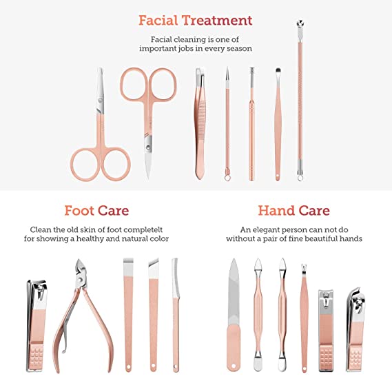 Beauté Secrets Manicure Kit, pedicure tools for feet, Nail Clipper, Manicure