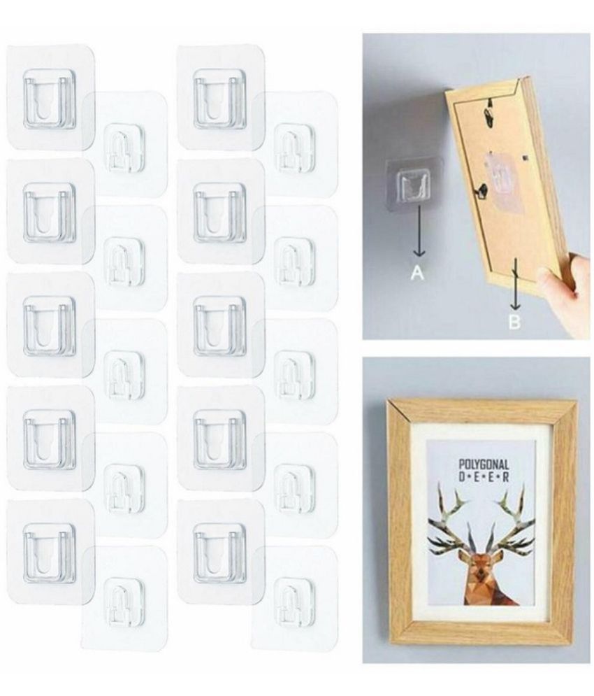 DOUBLE SIDED ADHESIVE WALL HOOK (Pack of 10)