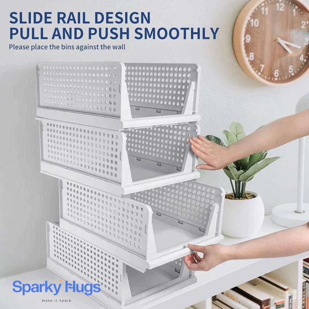 SparkyHugs Foldable and Stackable Drawer Organizer