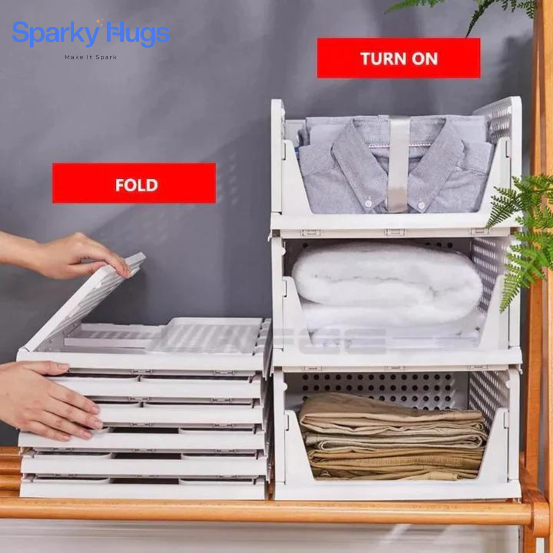 SparkyHugs Foldable and Stackable Drawer Organizer