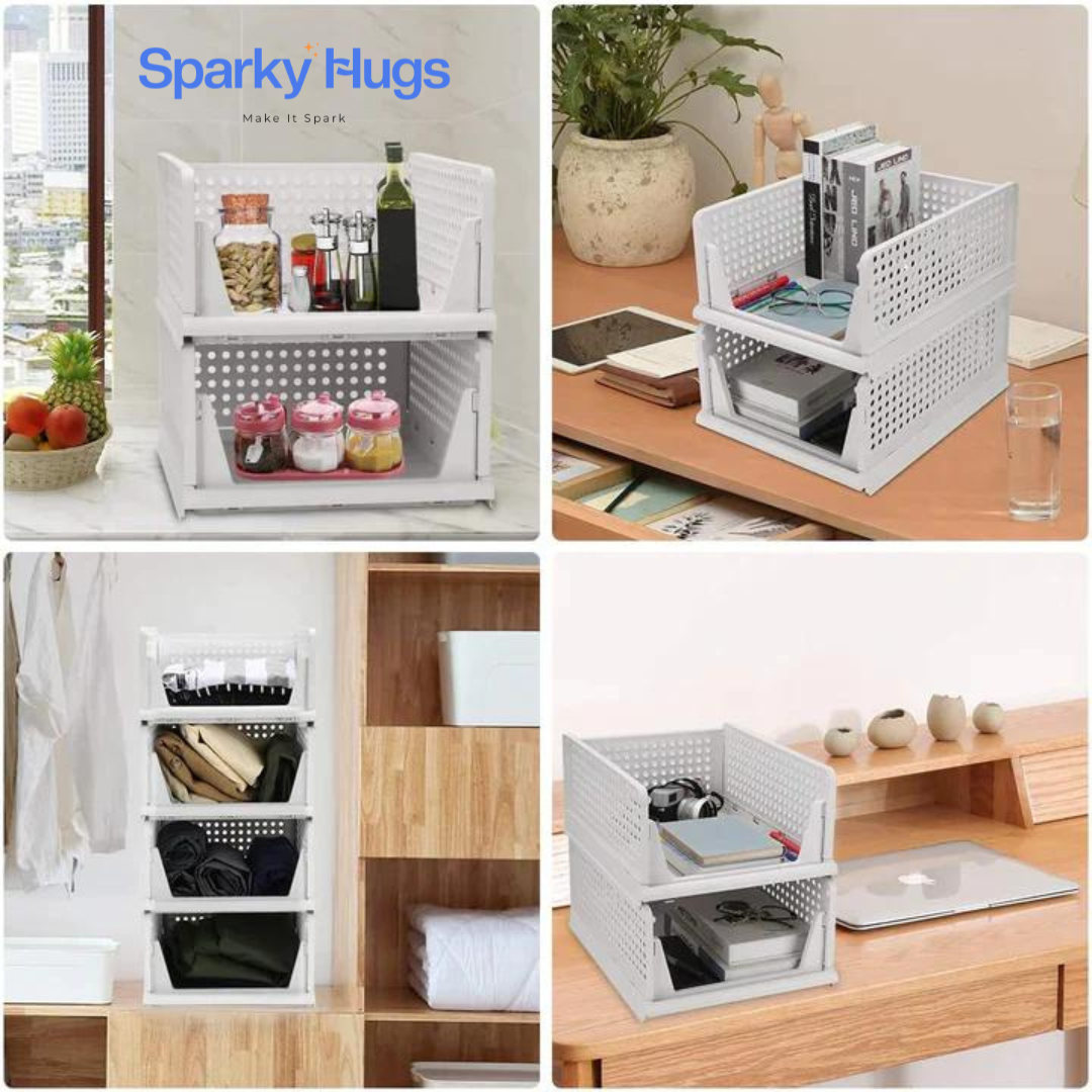 SparkyHugs Foldable and Stackable Drawer Organizer