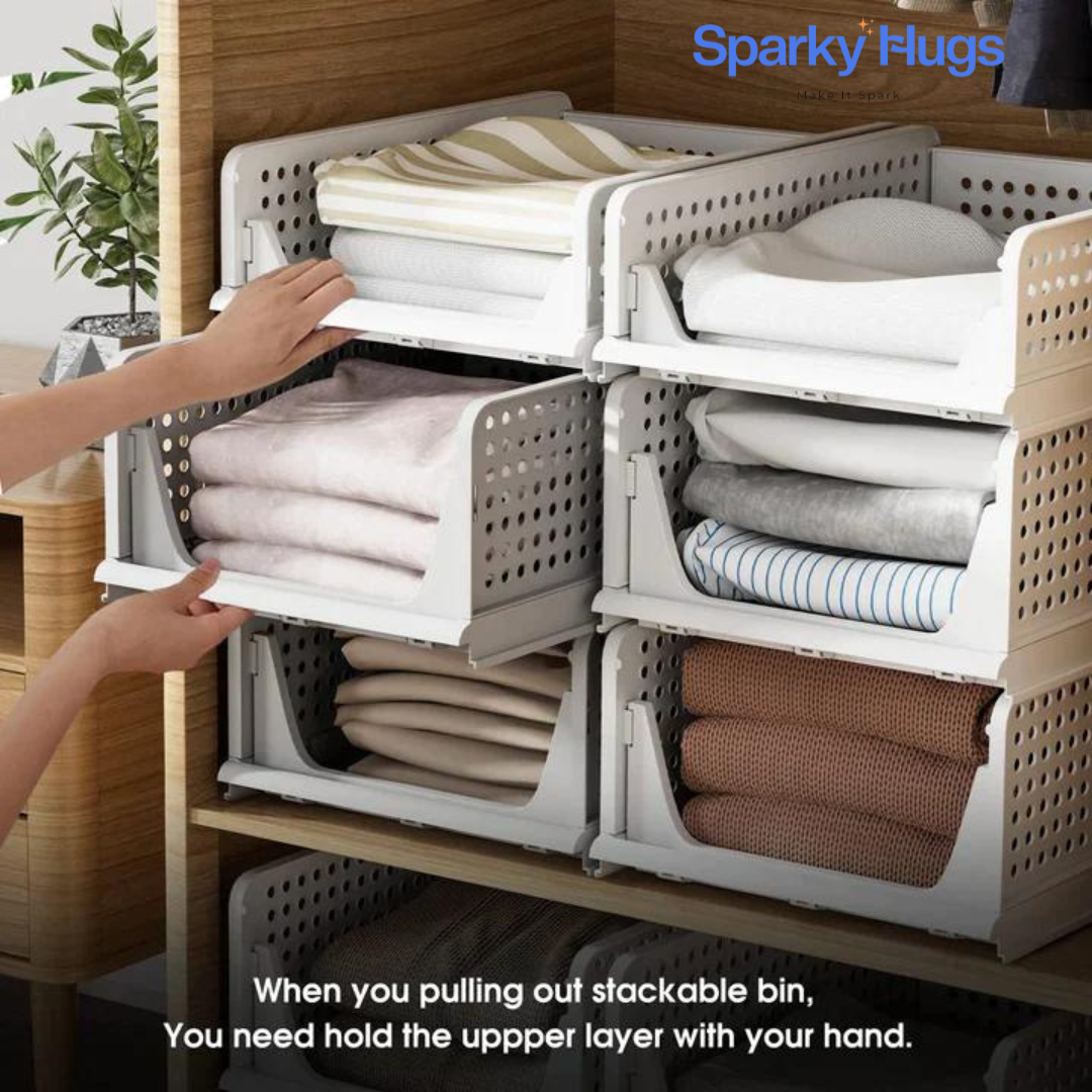 SparkyHugs Foldable and Stackable Drawer Organizer