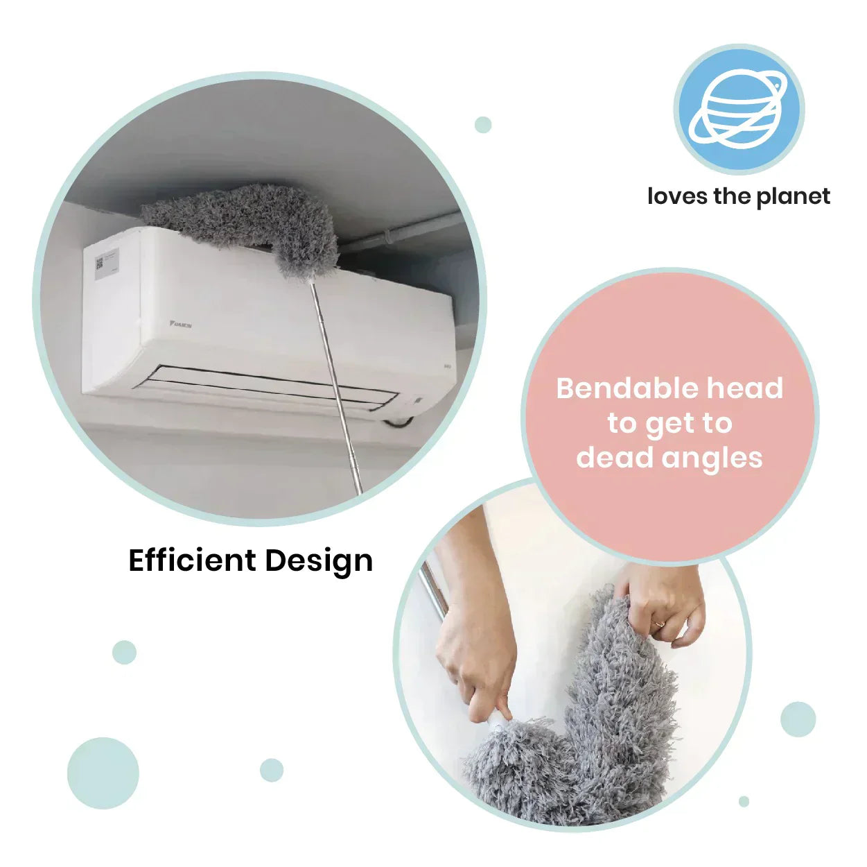 Microfibre Multipurpose Duster - Bendable, Washable and Extendable upto 100 inches