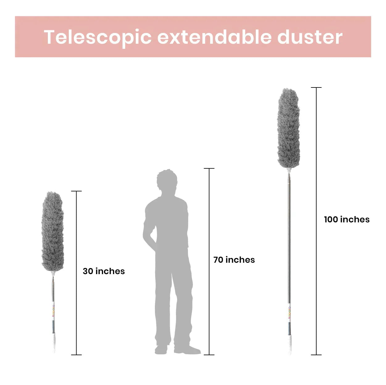 Microfibre Multipurpose Duster - Bendable, Washable and Extendable upto 100 inches