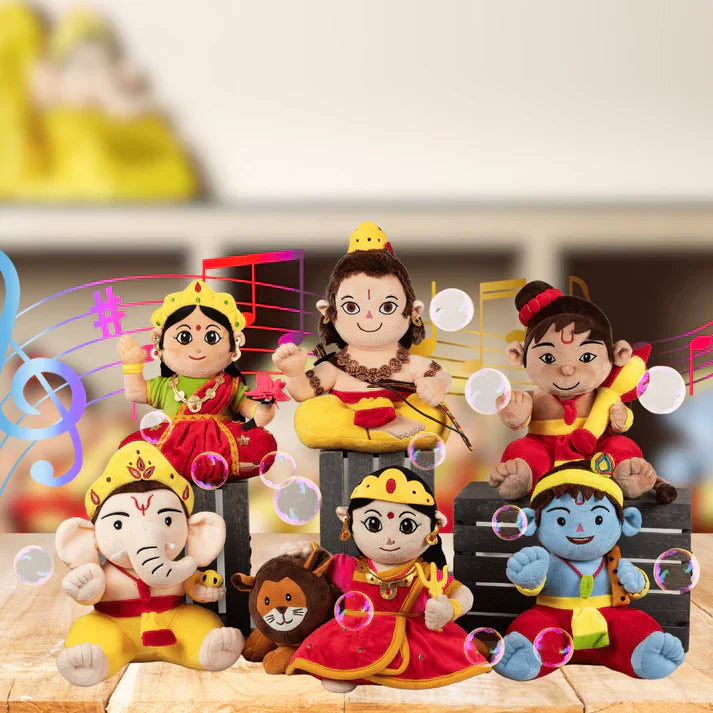 Baby Hanuman, Baby Rama, Baby Ganesha, Devi Lakshmi, Devi Durga & Baby Krishna (Pack of 6)