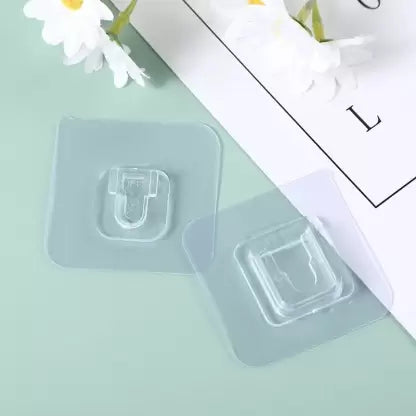 DOUBLE SIDED ADHESIVE WALL HOOK (Pack of 10)
