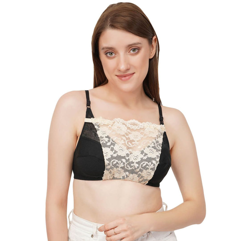 SET OF 6 BRA COVERS - BLACK, WHITE & BEIGE