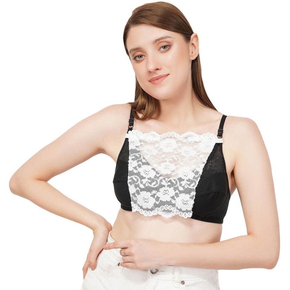 SET OF 6 BRA COVERS - BLACK, WHITE & BEIGE