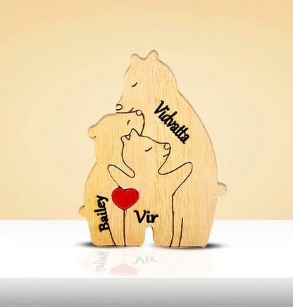 Bear Hug Bunch - Customizable Wood Puzzle