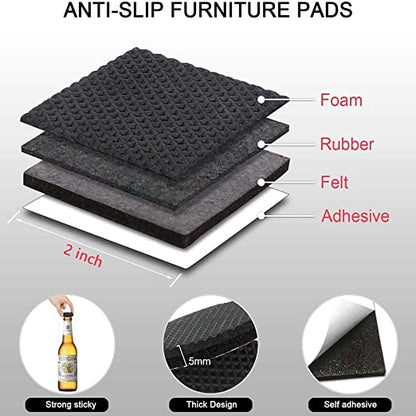Square Rubber Pads for Furniture (4cm x 4cm)