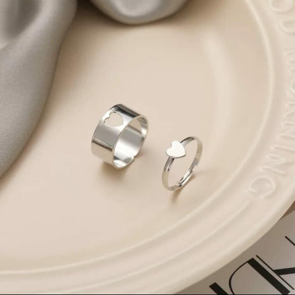 Adorable Silver Plated Couple Rings