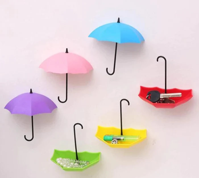 Multipurpose Umbrella Key Hat Wall Holder Hanger ( Pack of 3 )