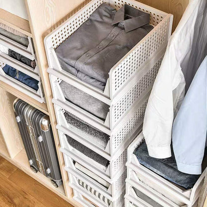 Foldable Stackable Drawer Storage Baskets