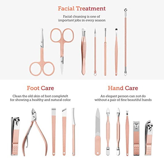 Beauté Secrets Manicure Kit, pedicure tools for feet, Nail Clipper, Manicure