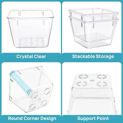 Premium Clear Plastic Drawer Organizer Set - Multi-Size