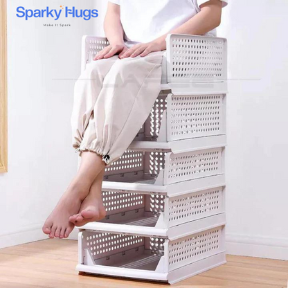 SparkyHugs Foldable and Stackable Drawer Organizer