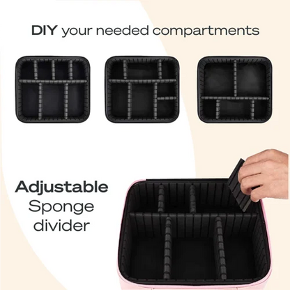 Portable LED Makeup Organizer with Mirror