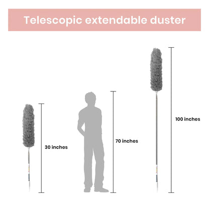 Microfibre Multipurpose Duster - Bendable, Washable and Extendable upto 100 inches