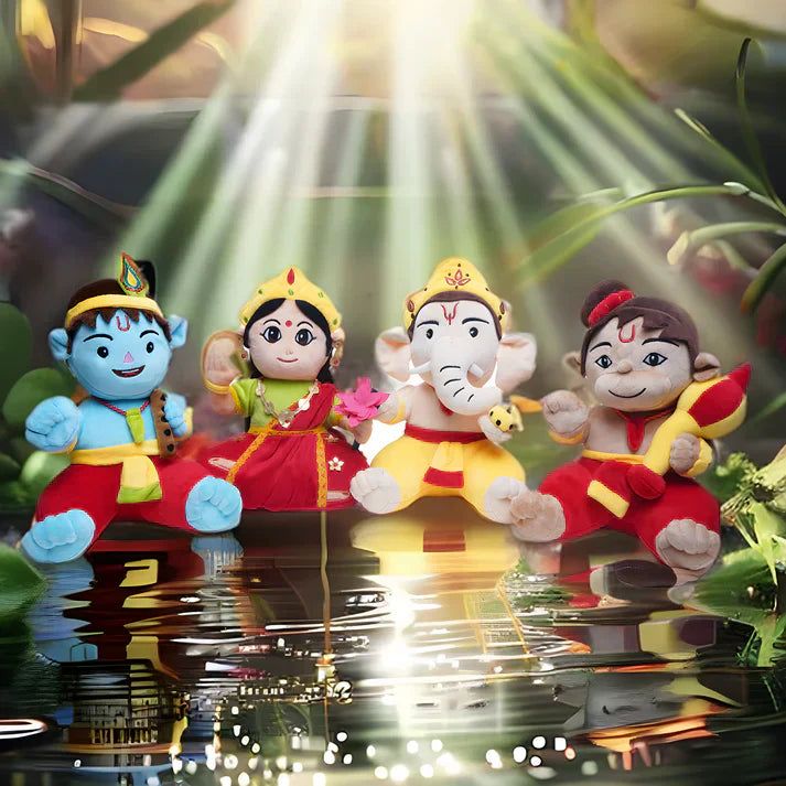 Baby Krishna, Devi Lakshmi, Baby Ganesha & Baby Hanuman (Pack of 4)