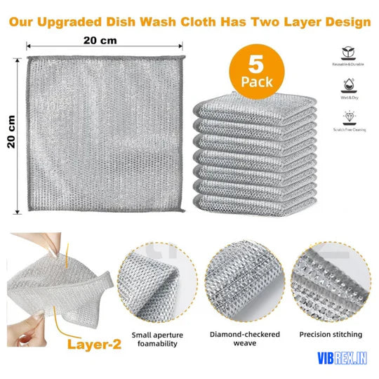 Multifunctional Non Scratch Dish Wash Cloth